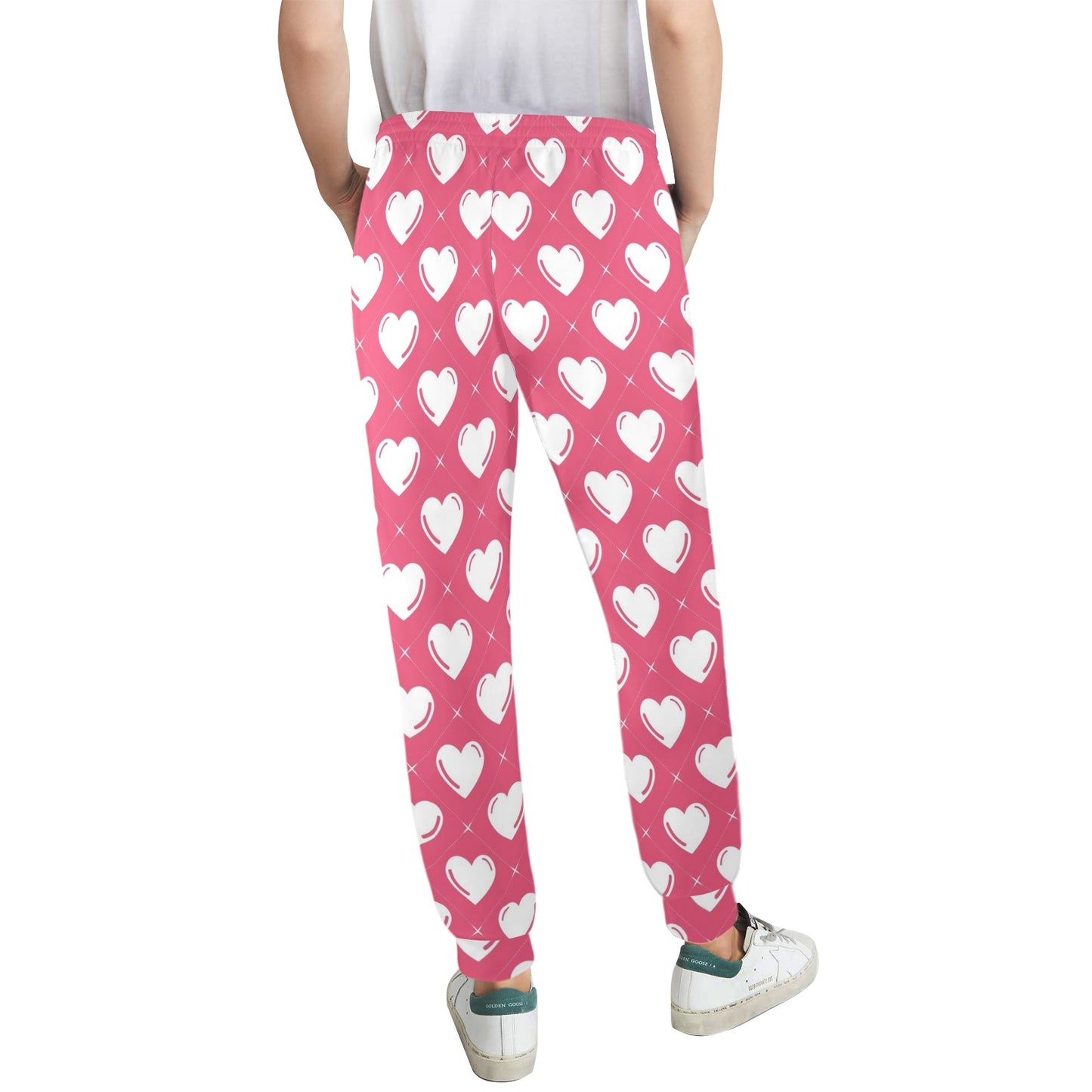 Heart Pattern Print Design HE07 Women's Casual Track Pants