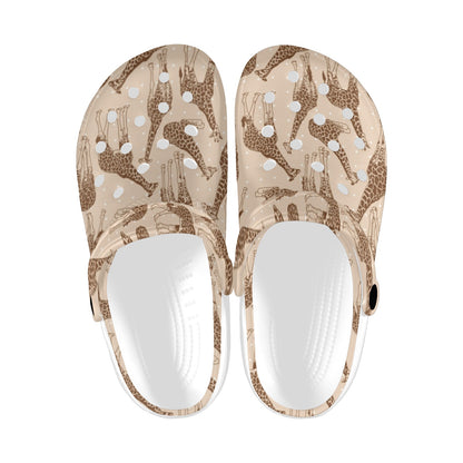 Giraffe Pattern Design Print Unisex Clogs Shoes