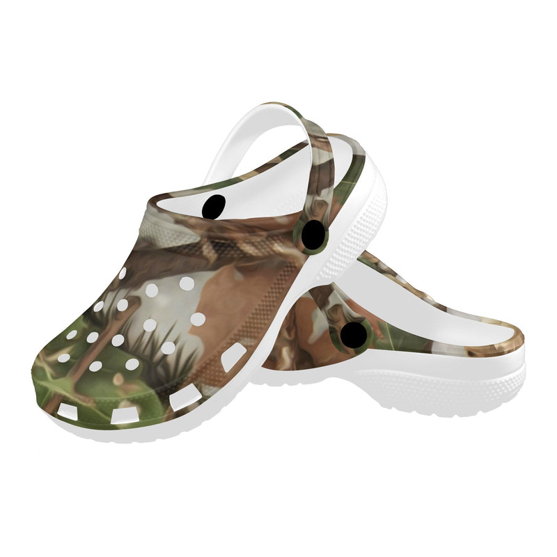 Camo Realistic Tree Forest Print Unisex Clogs Shoes