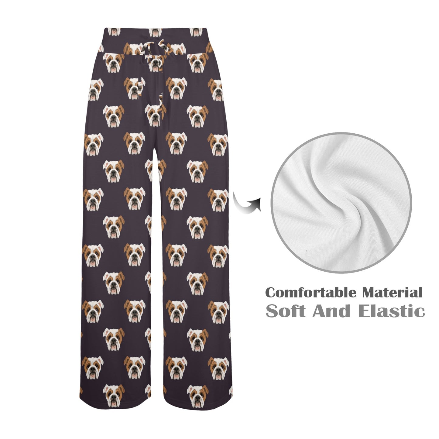 Bulldogs Pattern Print Design 03 Women's Wide Leg Lounge Pants