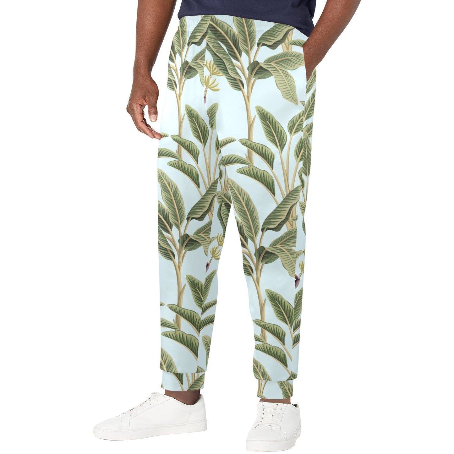 Banana Leaf Pattern Print Design BL03 Men's Casual Track Pants