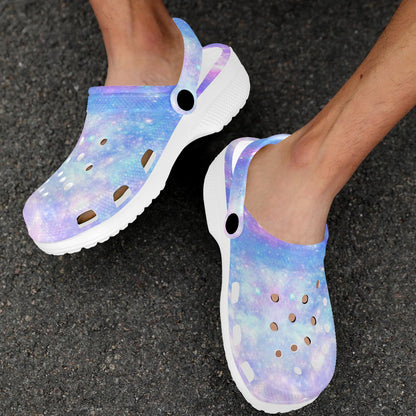 Galaxy Stardust Pastel Color Print Unisex Clogs Shoes
