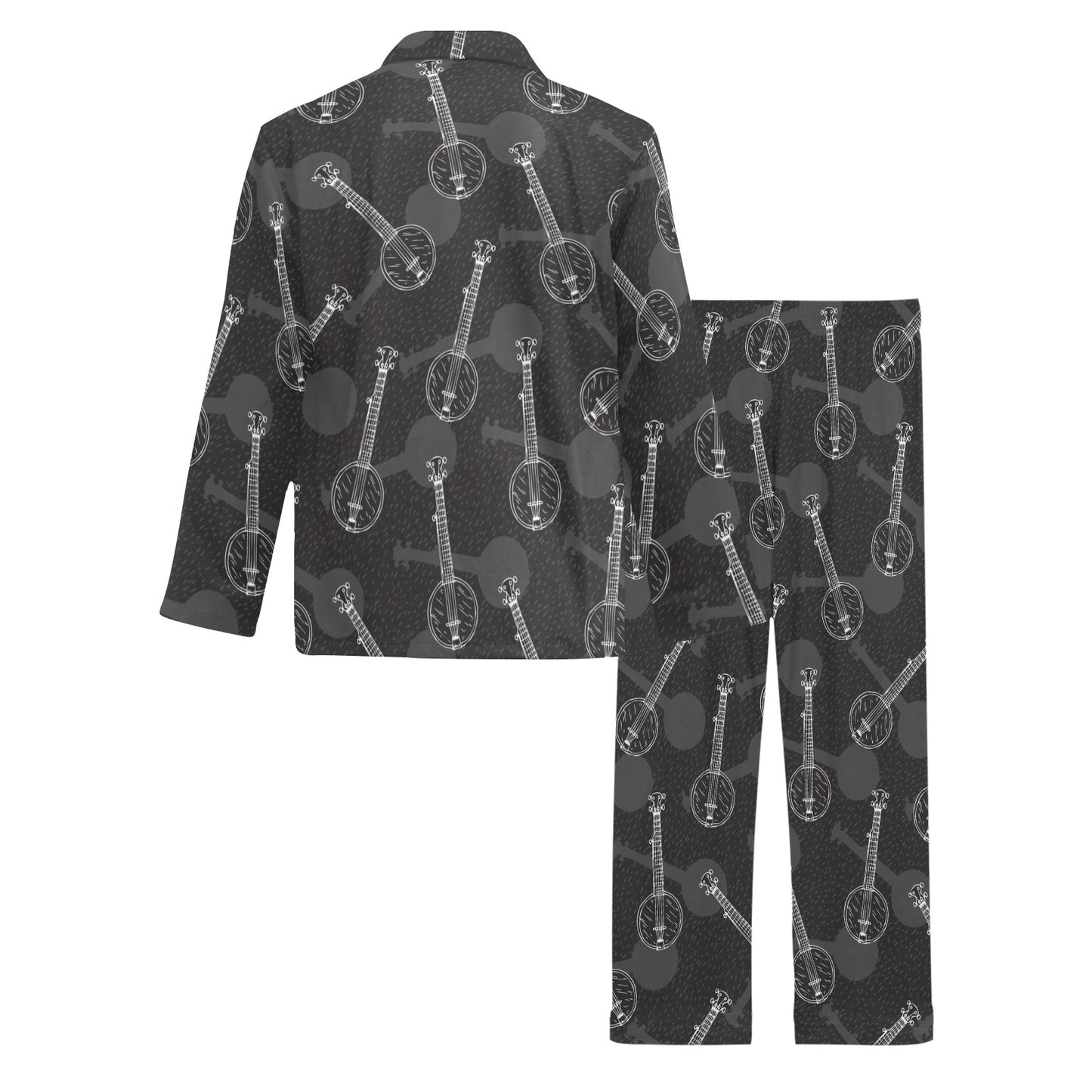 Banjo Pattern Print Design 03 Men's Long Pajama Set