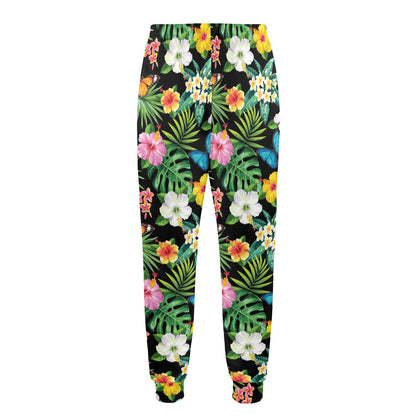 Hibiscus With Butterfly Print Design LKS305 Men's Casual Track Pants