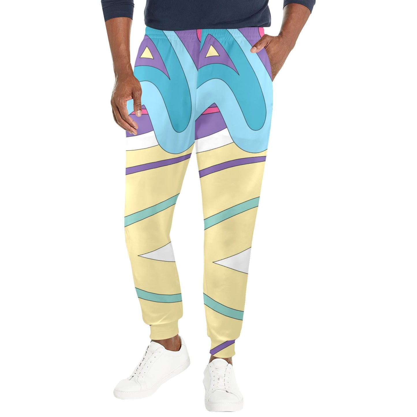 Funky Retro Pattern Print Design A01 Men's Casual Track Pants