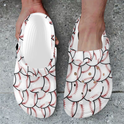 Baseball Pattern Unisex Clogs Shoes