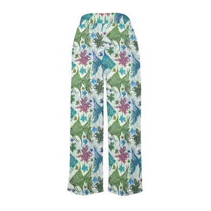 Angelfish Tribal Pattern Print Design 01 Women's Wide Leg Lounge Pants
