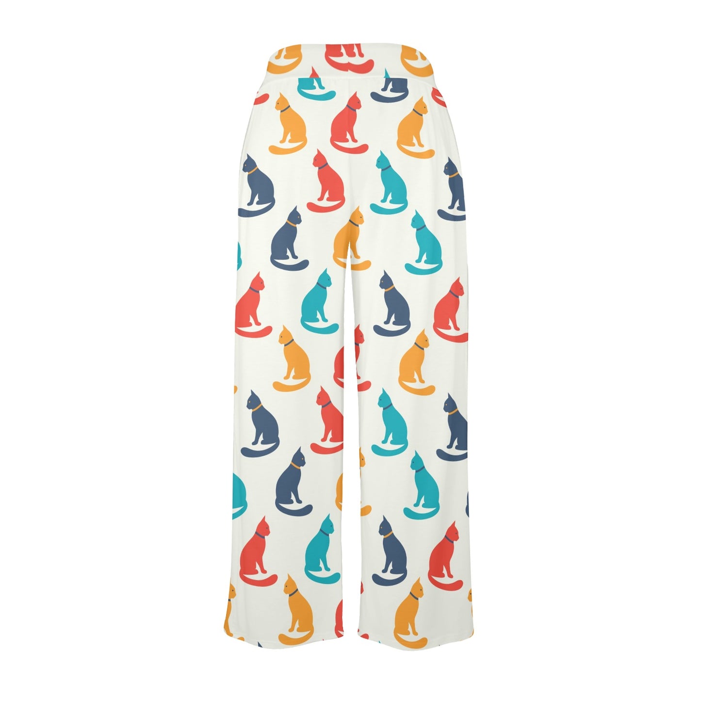 Cat Pattern Print Design 03 Women's Wide Leg Lounge Pants