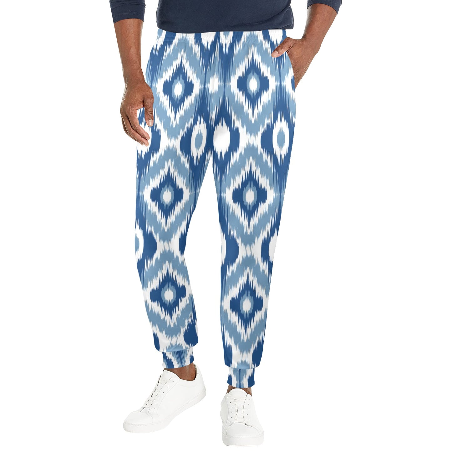 Ikat Pattern Print Design 03 Men's Casual Track Pants