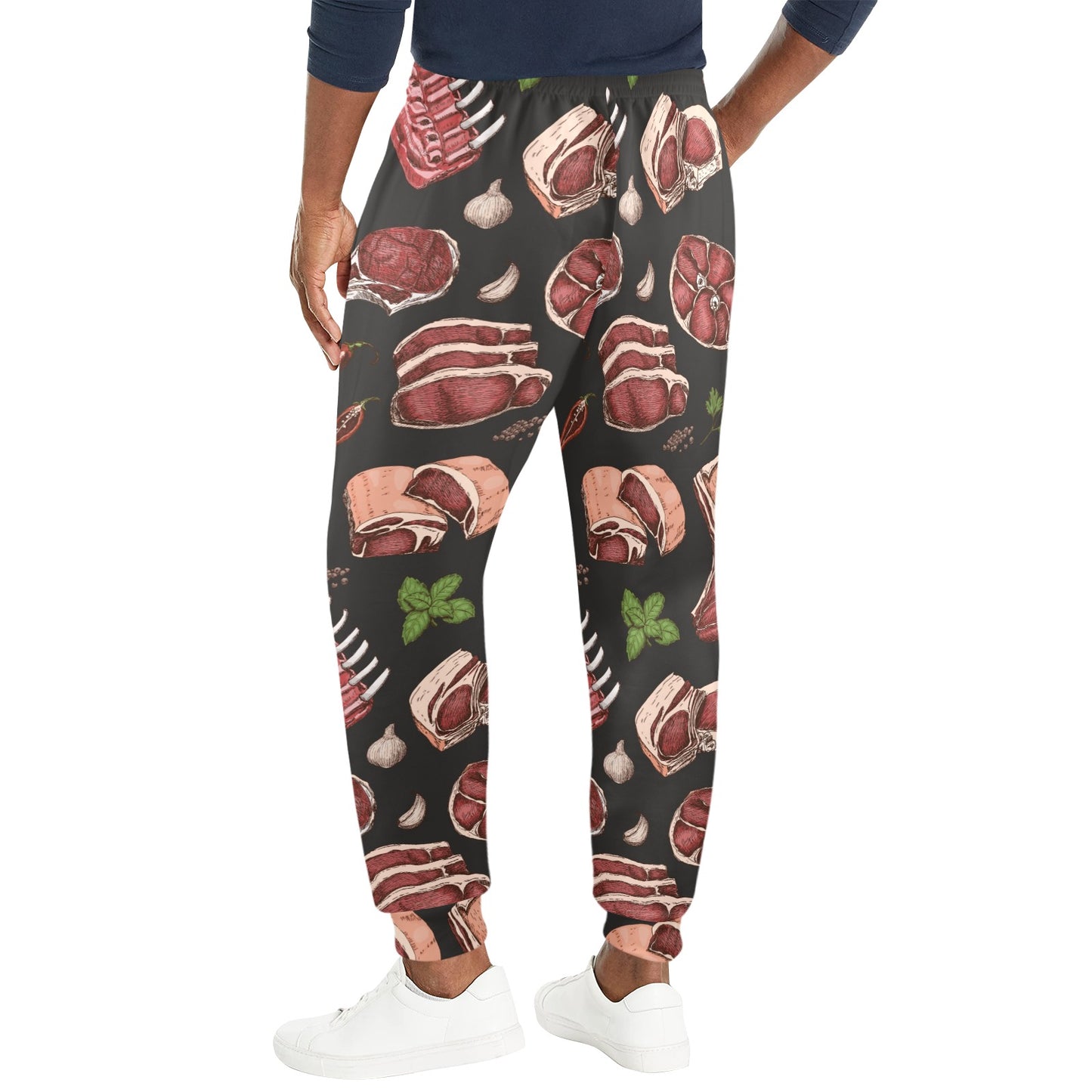 Meat Pattern Print Design 02 Men's Casual Track Pants