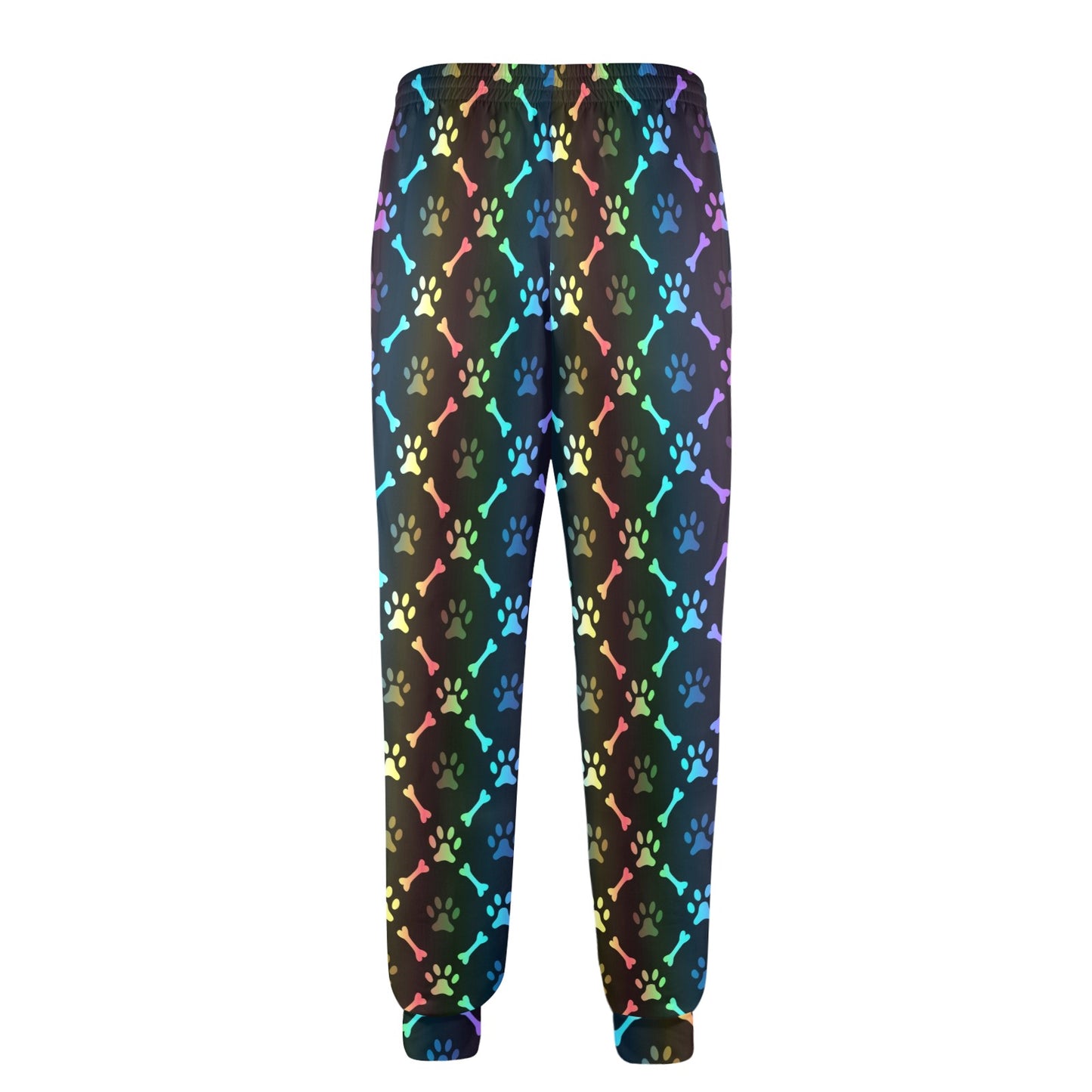 Paw Rainbow Pattern Print Design A01 Men's Casual Track Pants