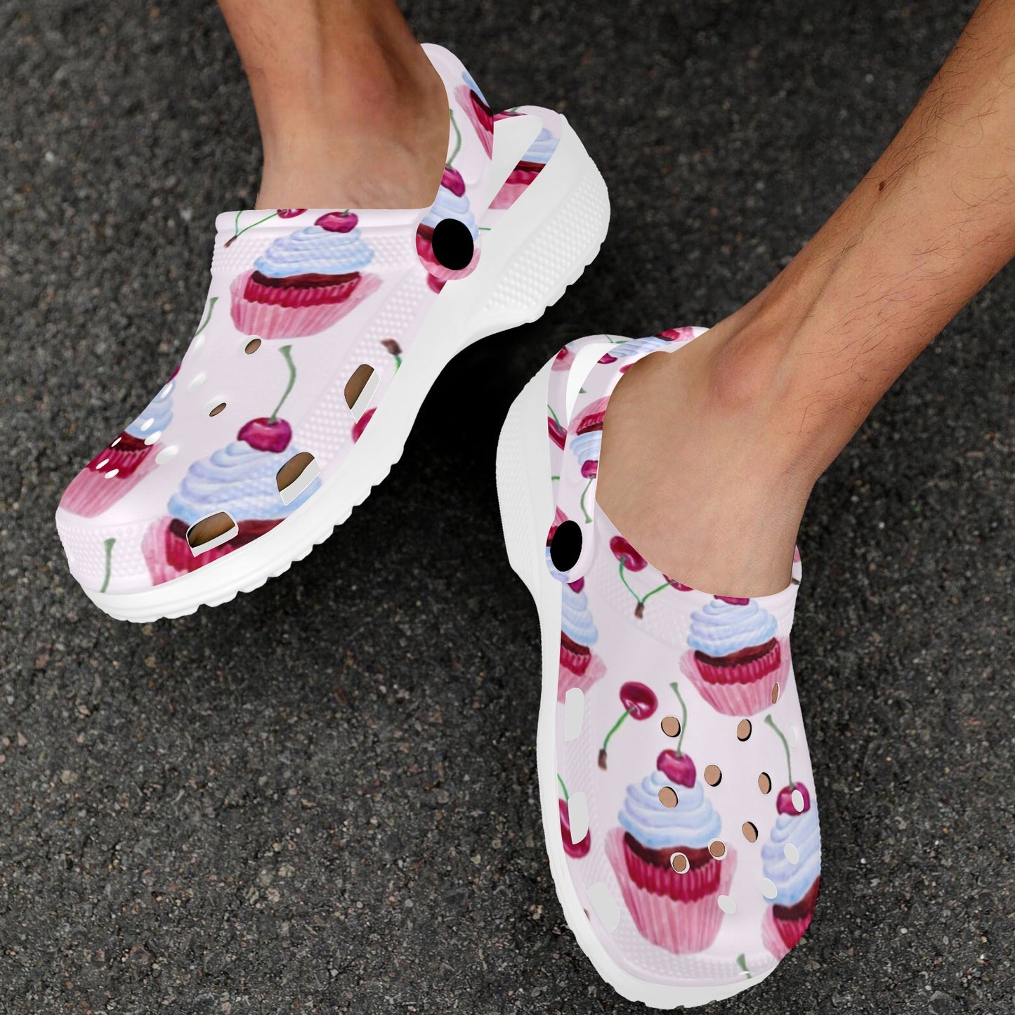 Cherry Cupcake Pink Pattern Unisex Clogs Shoes