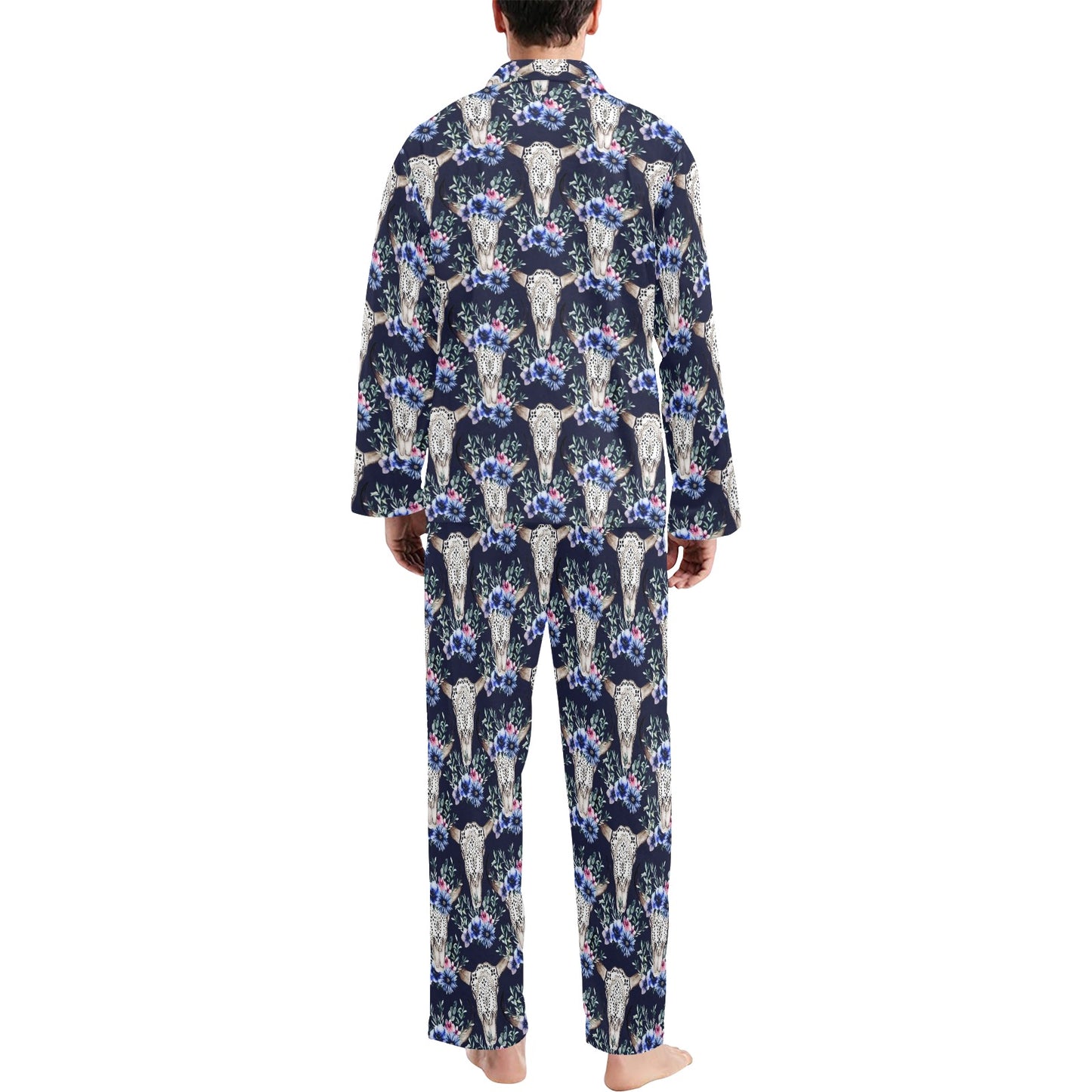 Buffalo Head Print Design LKS402 Men's Long Pajama Set