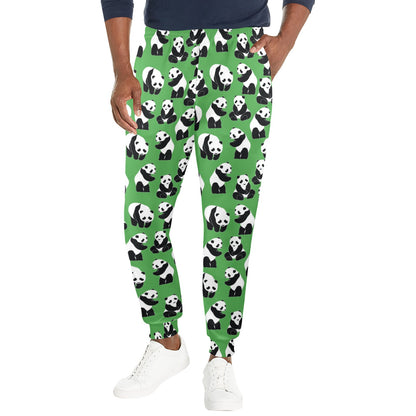 Panda Bear Pattern Themed Print Men's Casual Track Pants