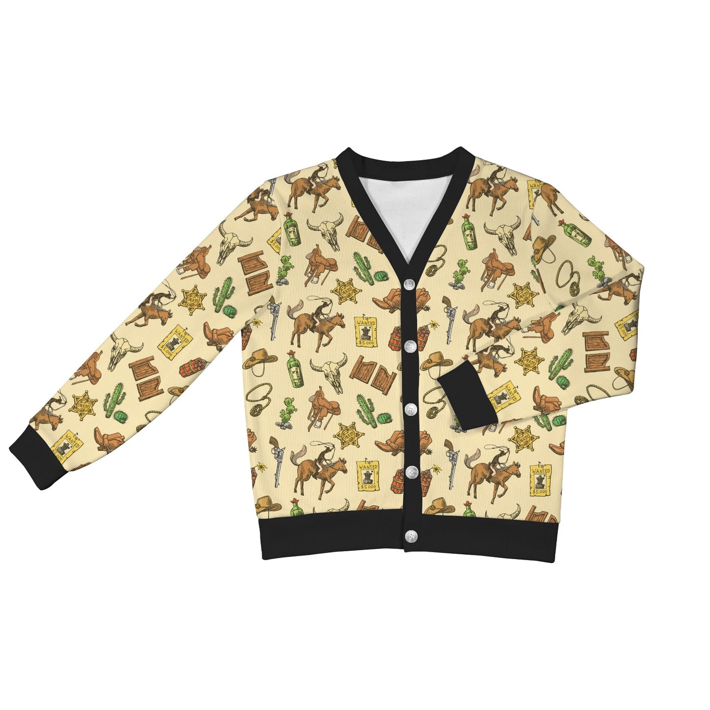 Cowboy Pattern Print Design 04 Women's Cardigan