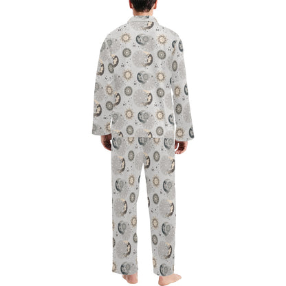 Sun Moon Print Design LKS302 Men's Long Pajama Set