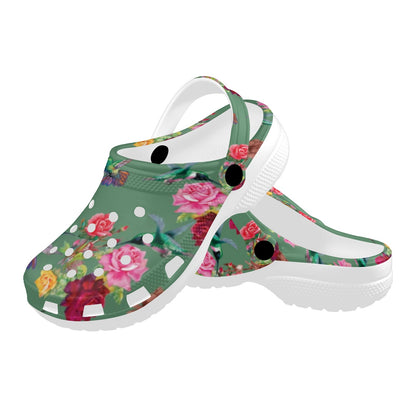 Hummingbird with Rose Themed Print Unisex Clogs Shoes