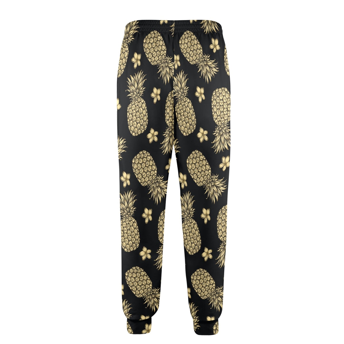 Gold Pineapple Hibiscus Men's Casual Track Pants