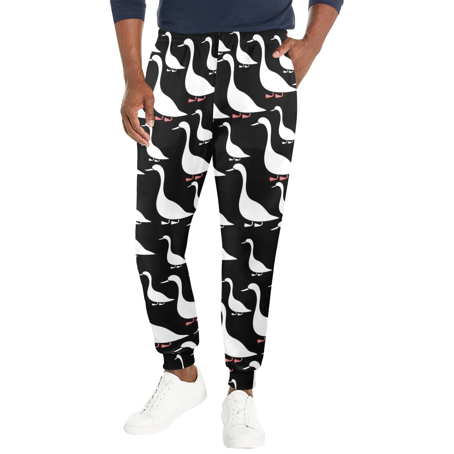 Goose Pattern Print Design 01 Men's Casual Track Pants
