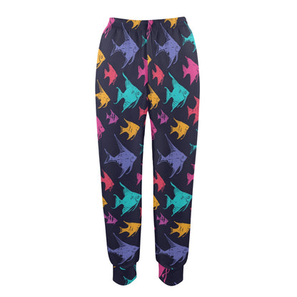 Angelfish Colorful Pattern Print Design 03 Women's Casual Track Pants