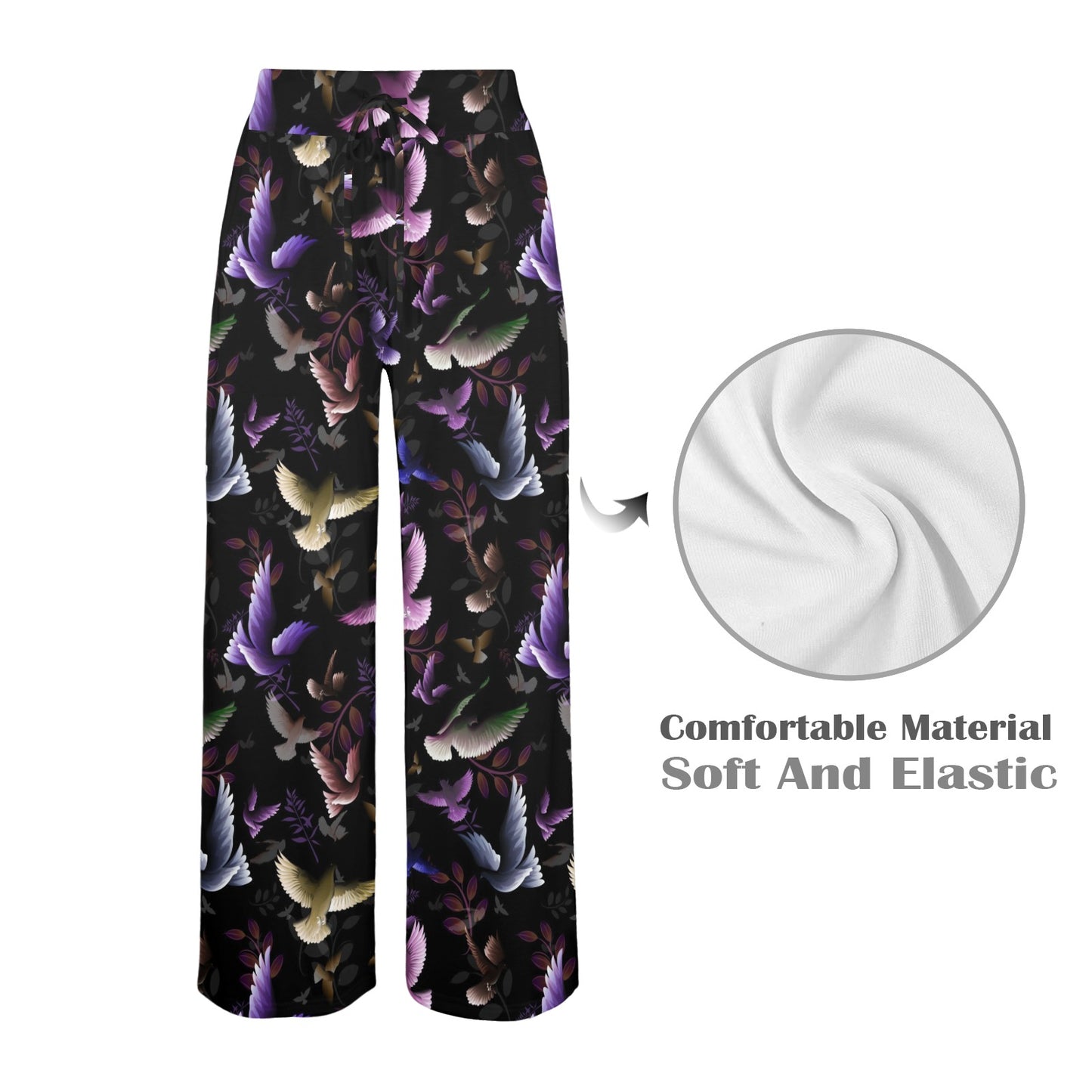 Pigeon Pattern Print Design 01 Women's Wide Leg Lounge Pants