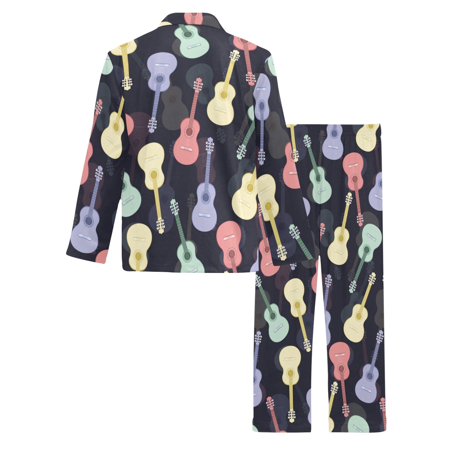 Acoustic Guitar Print Design LKS401 Men's Long Pajama Set