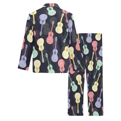 Acoustic Guitar Print Design LKS401 Men's Long Pajama Set