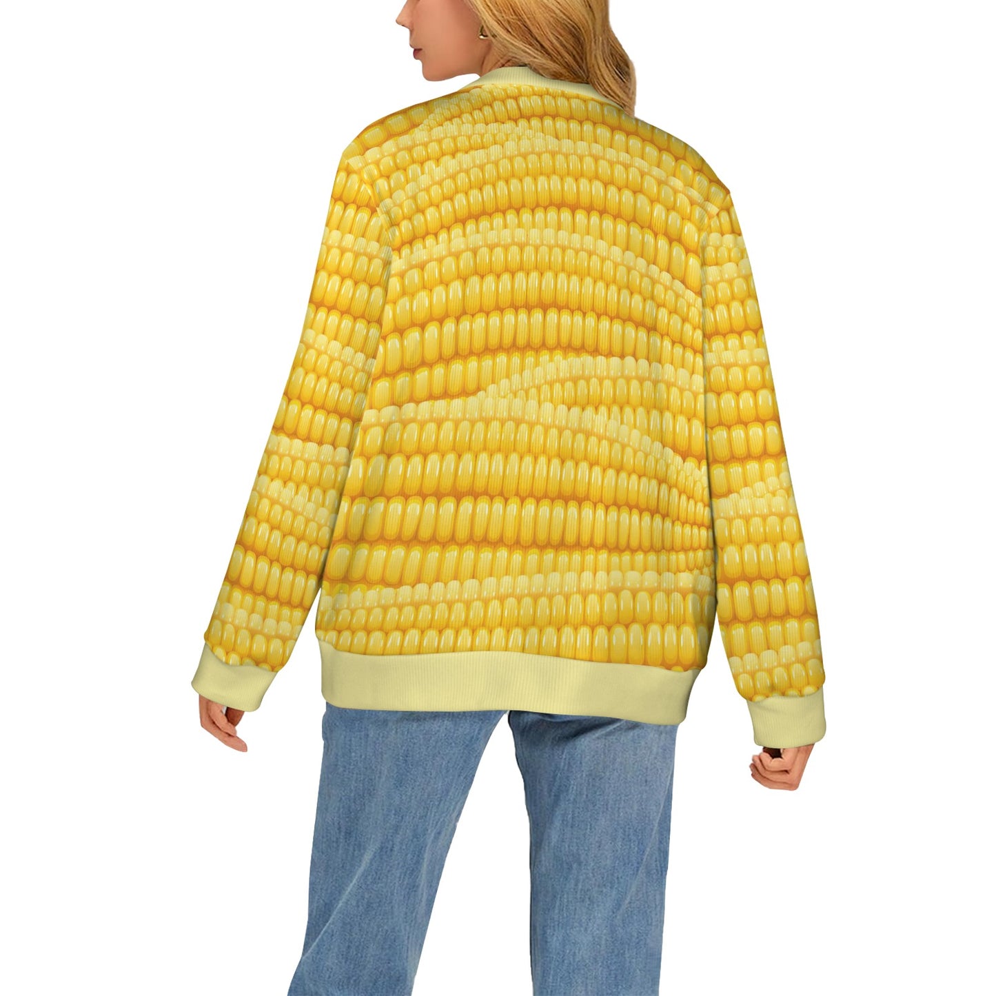 Agricultural Corn cob Pattern Women's Cardigan