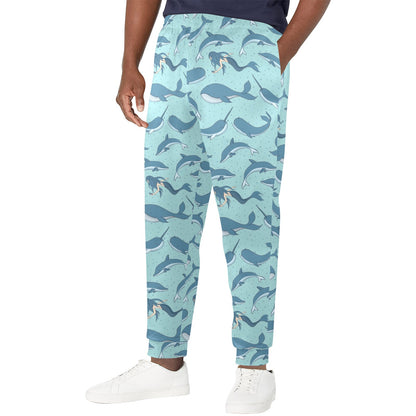 Narwhal Themed Print Men's Casual Track Pants