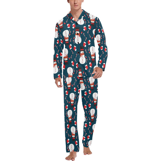 Snowman Print Design LKS301 Men's Long Pajama Set