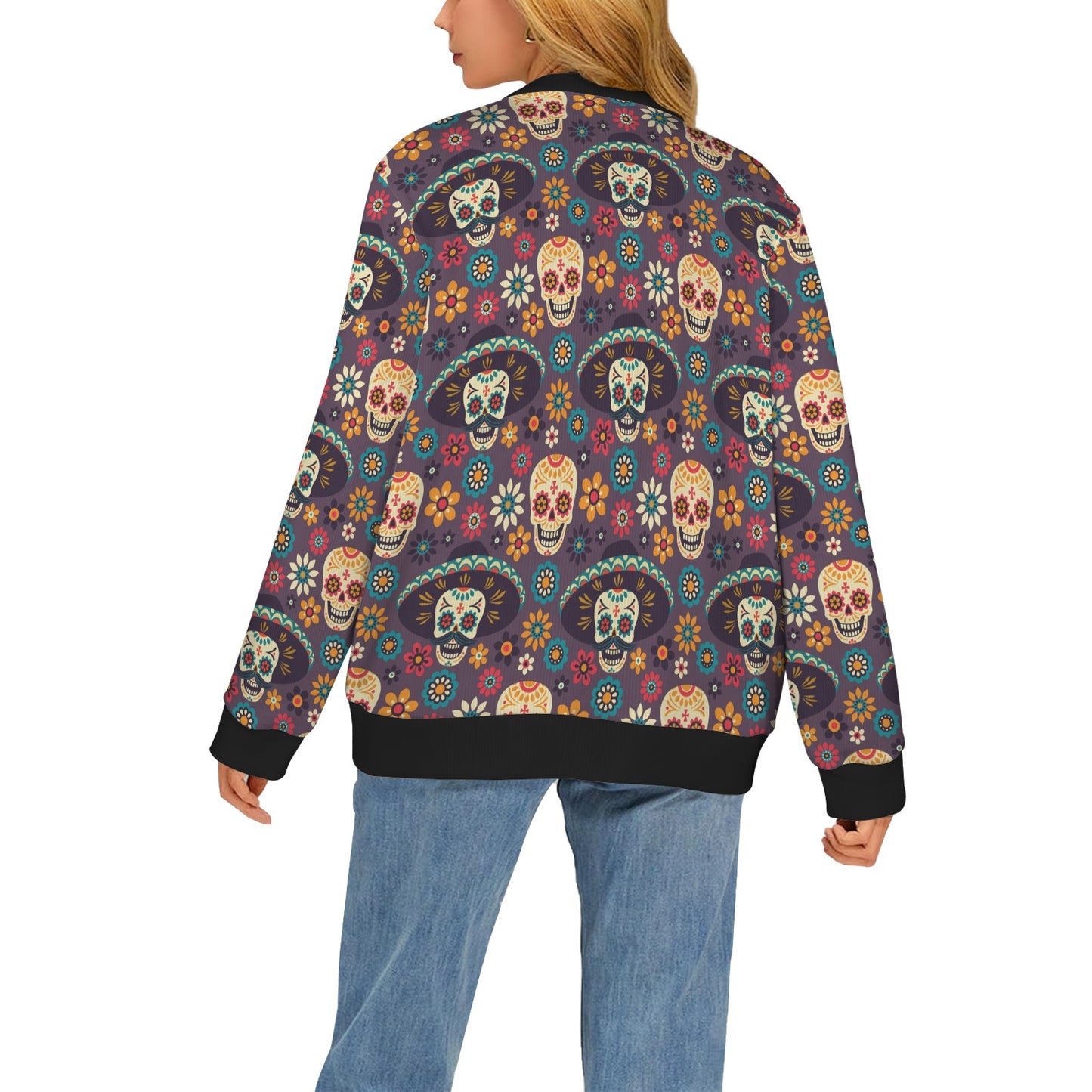 sugar skull Maxican Pattern Women's Cardigan