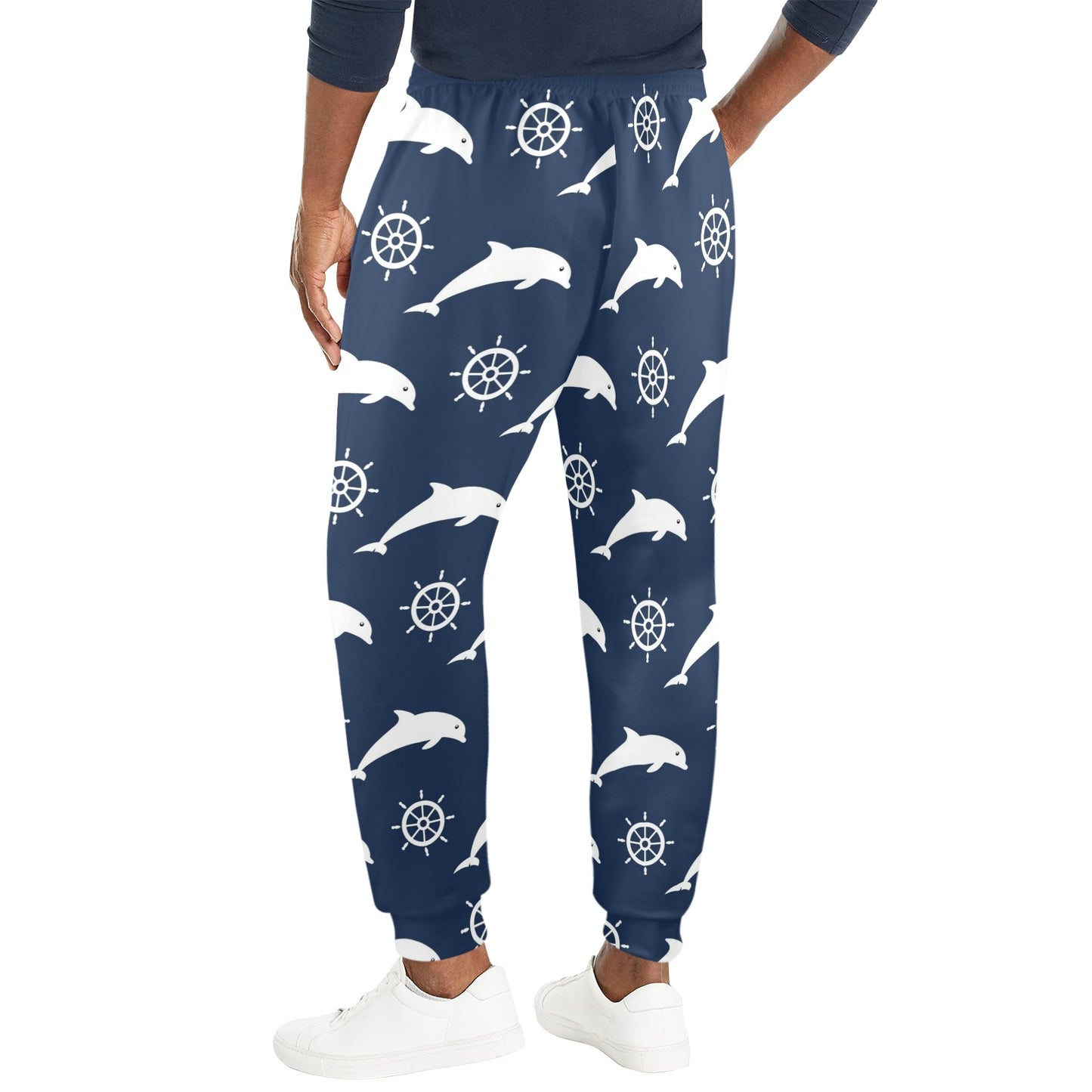 dolphin Design Print Pattern JJ0125 Men's Casual Track Pants