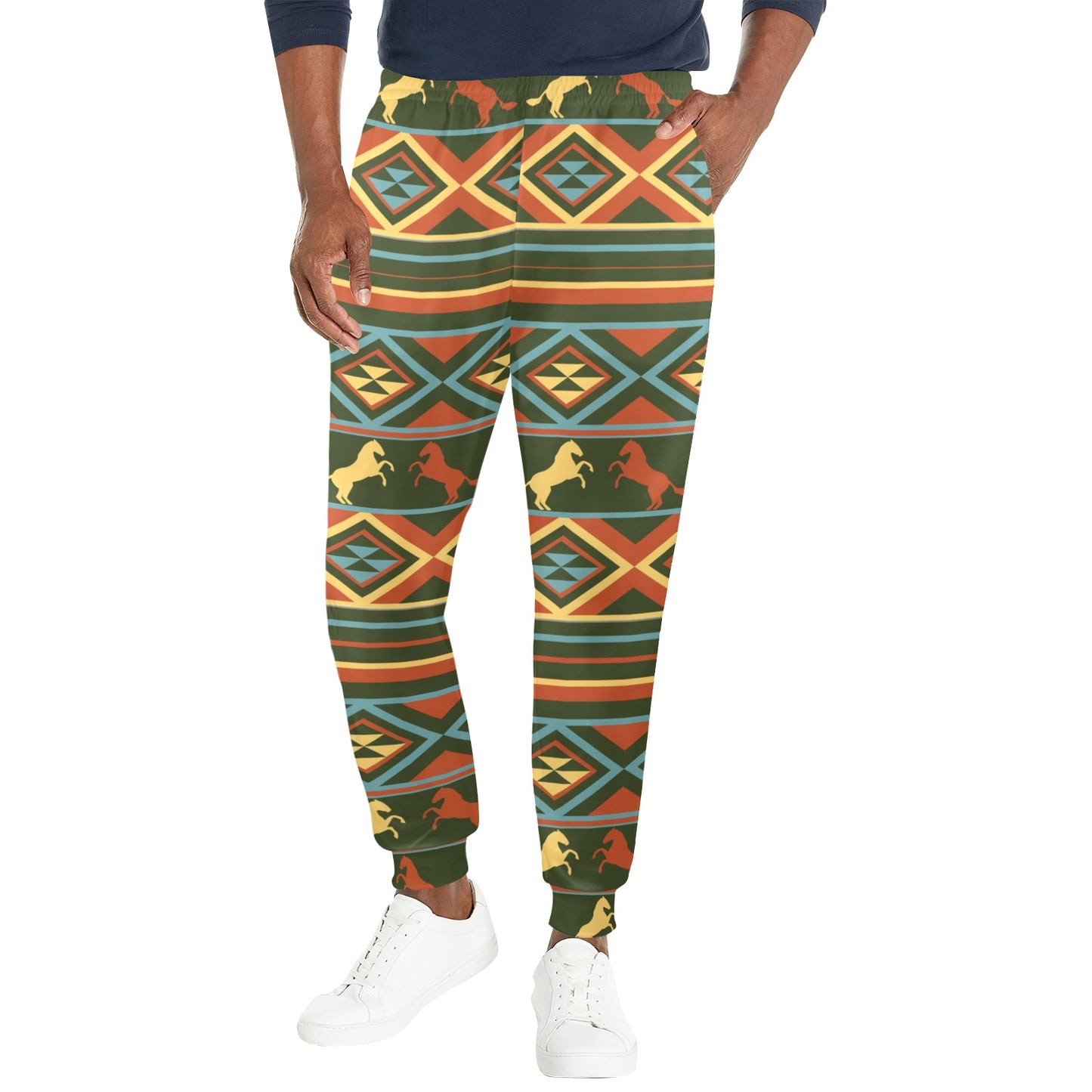 Horse Western Pattern Men's Casual Track Pants