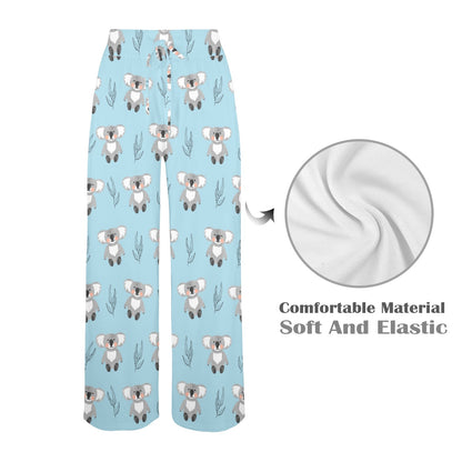 Koala Pattern Print Design 01 Women's Wide Leg Lounge Pants