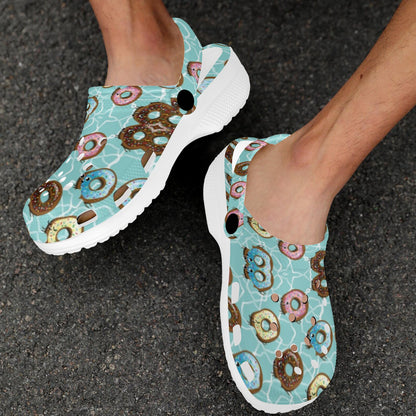 Emoji Donut Print Pattern Unisex Clogs Shoes
