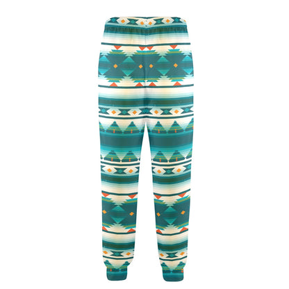 Blue Tribal Aztec Men's Casual Track Pants