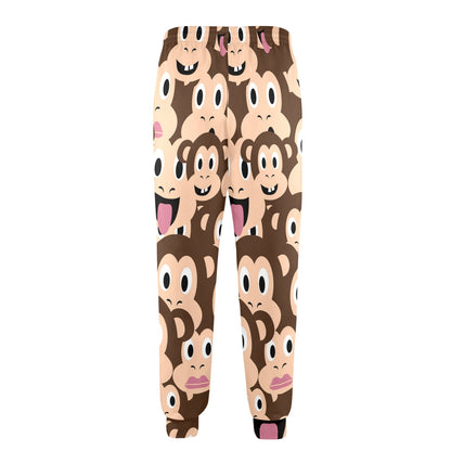 Emoji Monkey Print Pattern Men's Casual Track Pants