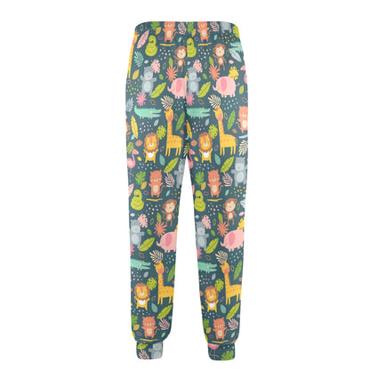 Safari Animal Cartoon Print Design LKS305 Men's Casual Track Pants