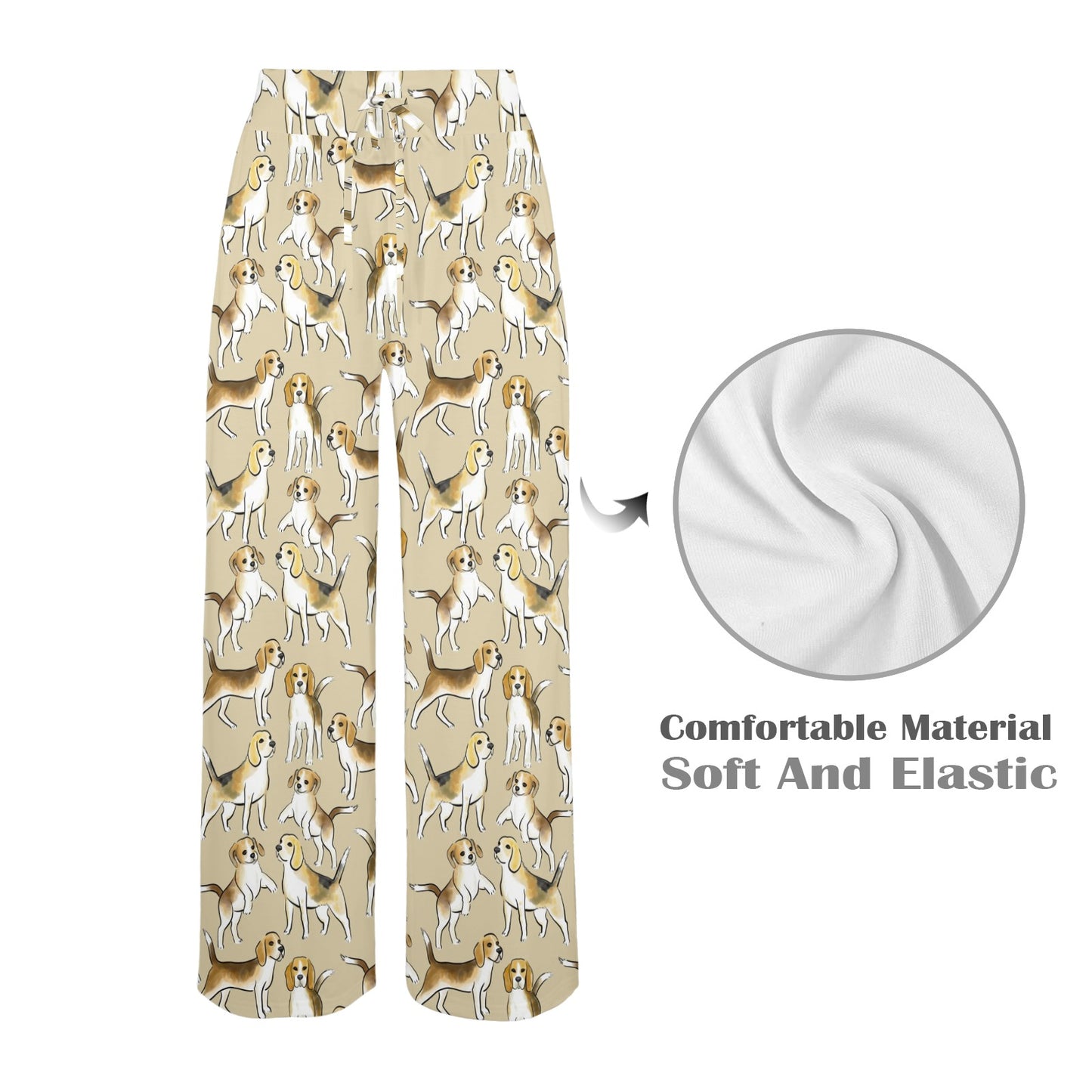 Beagle Pattern Print Design 04 Women's Wide Leg Lounge Pants