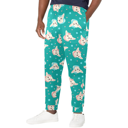 Chihuahua Polka Dot Pattern Men's Casual Track Pants