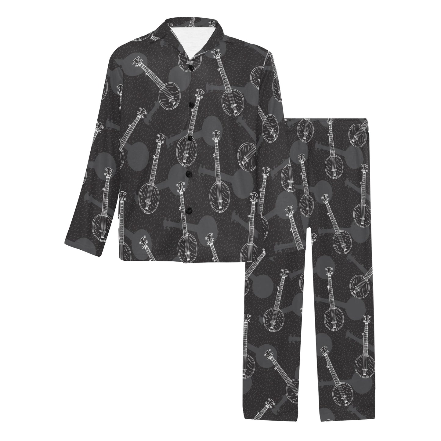 Banjo Pattern Print Design 03 Men's Long Pajama Set