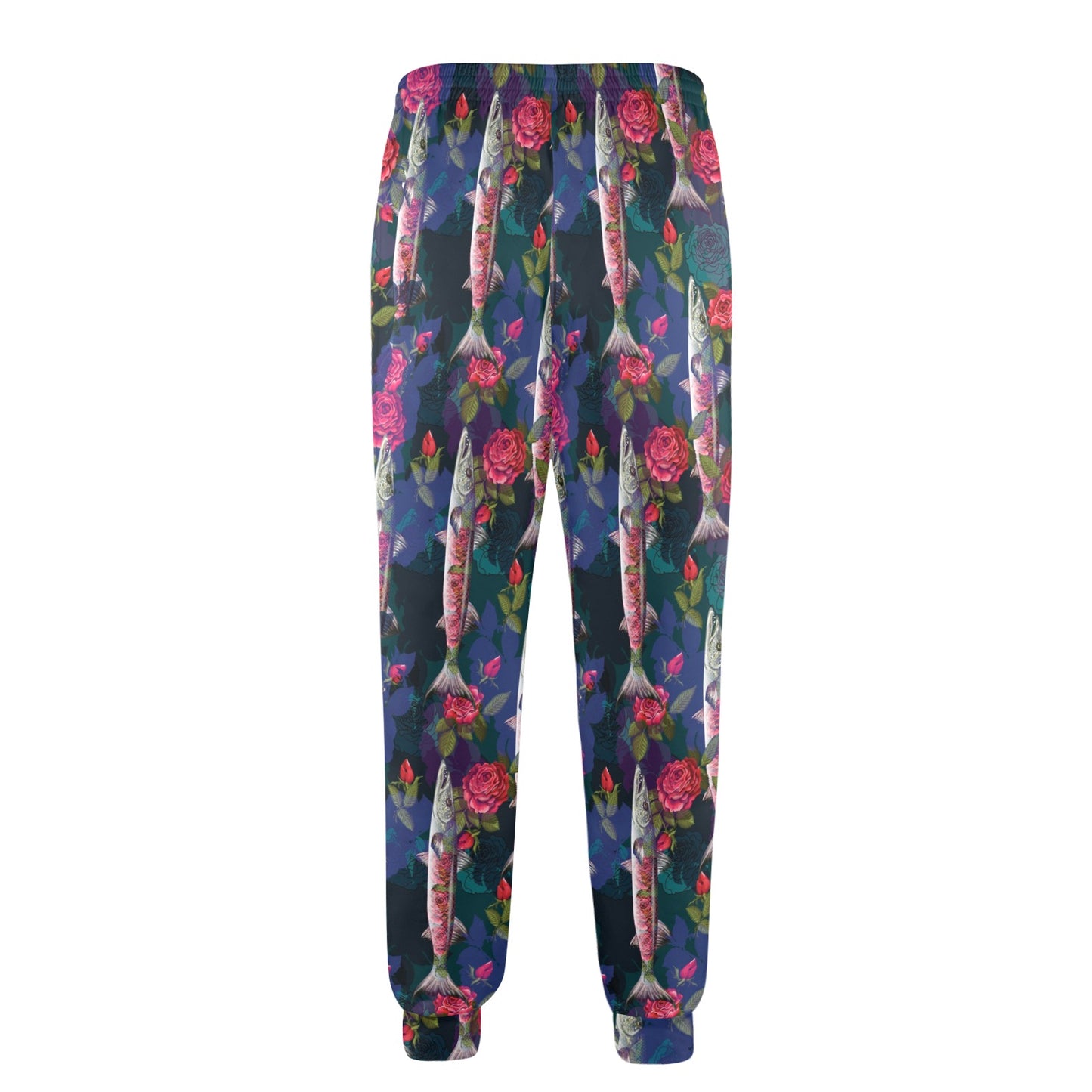 Barracuda with Folwer Pattern Print Design 01 Men's Casual Track Pants