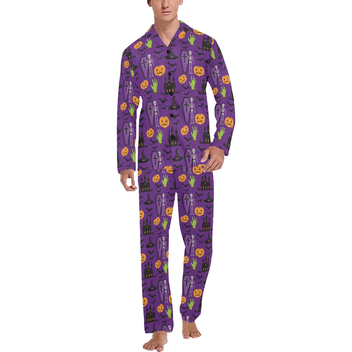 Halloween Print Design LKS403 Men's Long Pajama Set