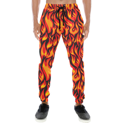 Flame Fire Print Pattern Men's Sweatpants