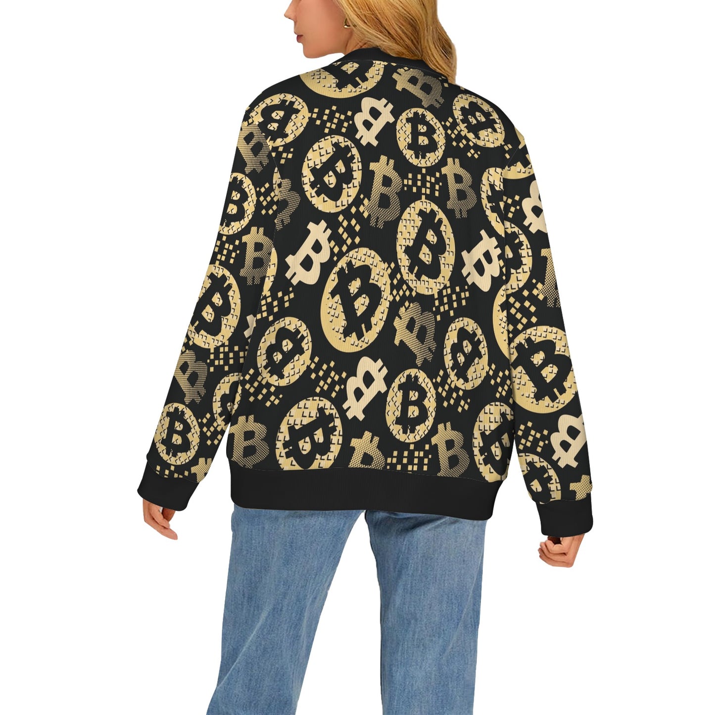 Bitcoin Pattern Print Design DO06 Women's Cardigan