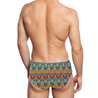Kente Print African Design Themed Men's Swimming Briefs