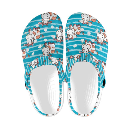 Cow Cute Print Pattern Unisex Clogs Shoes