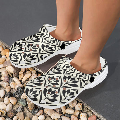 Lotus Pattern Print Unisex Clogs Shoes
