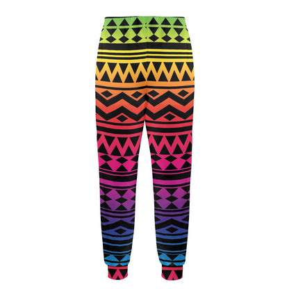 Rainbow Tribal Pattern Print Design A02 Men's Casual Track Pants