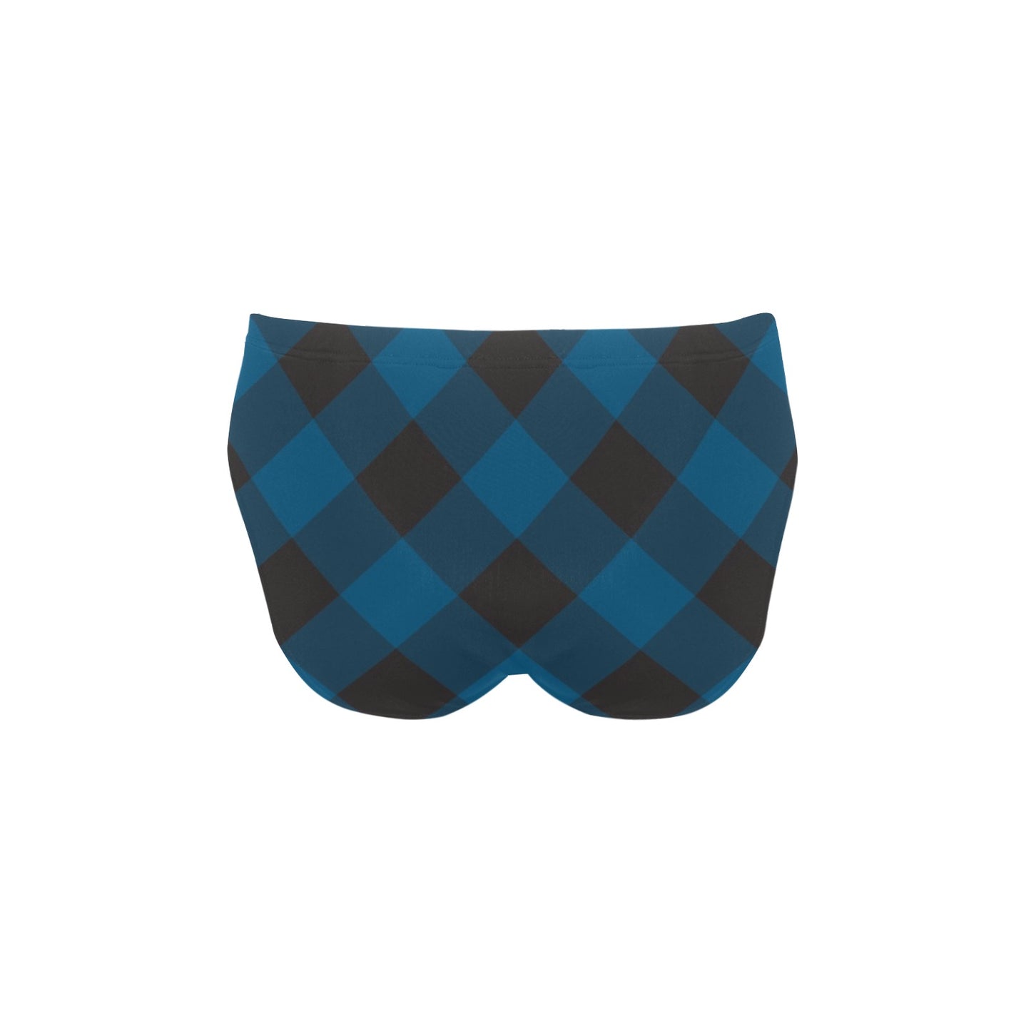 Plaid Blue Pattern Print Design A04 Men's Swimming Briefs